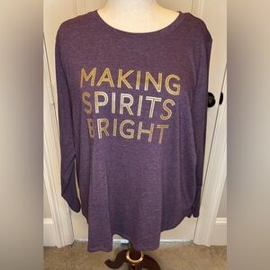 Sonoma Purple Gold Long Sleeve Relaxed tee shirt
